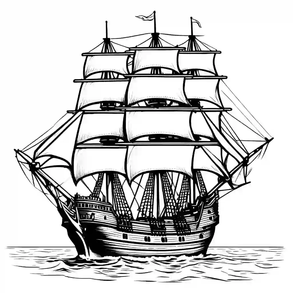 Golden Hind coloring pages